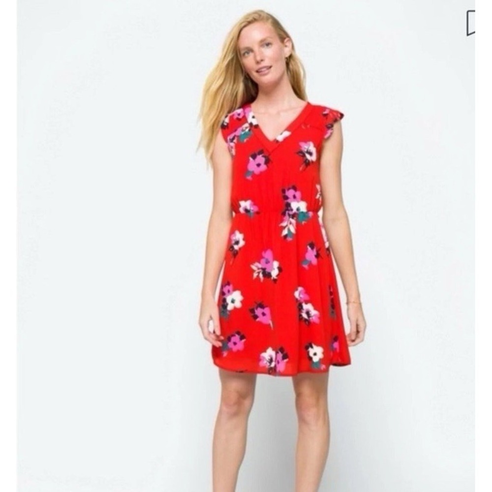 41 Hawthorn Women's Small Midnight Scallop Detail Floral Preppy Coquette Dress